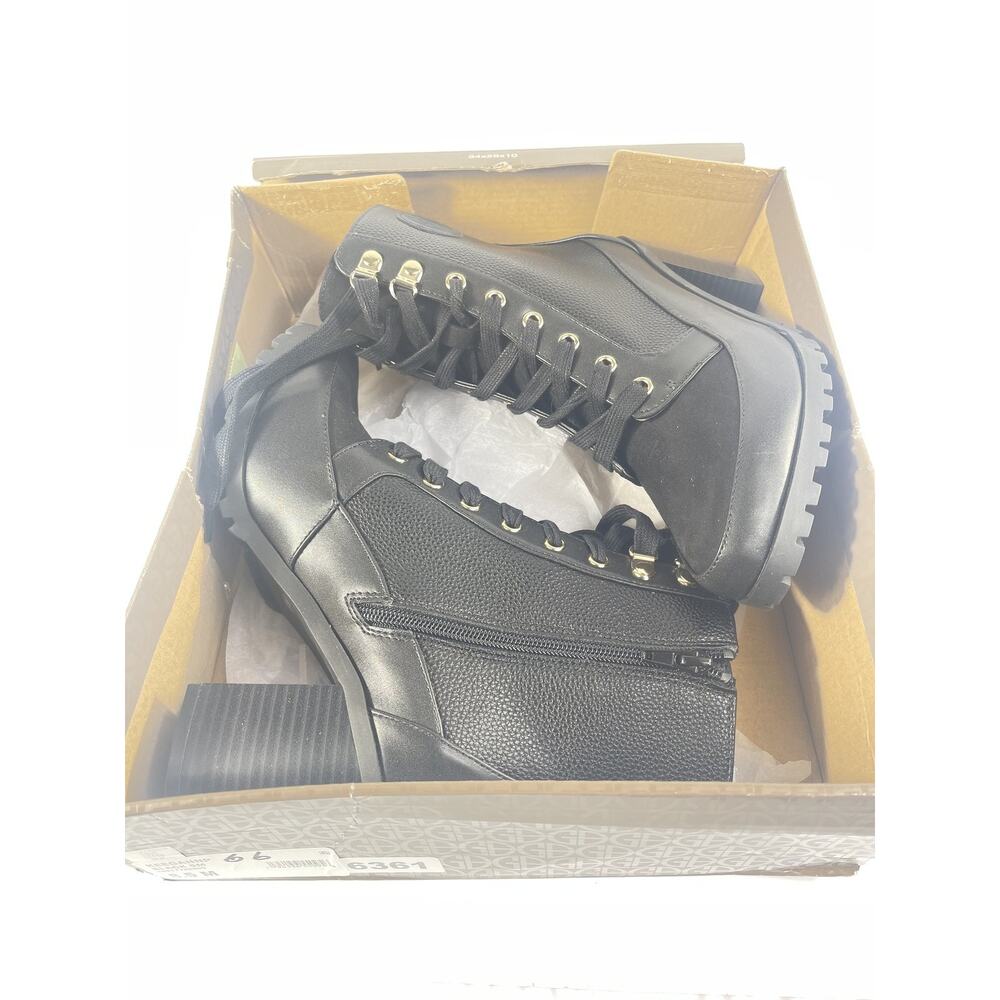 Giani Bernini Boots Womens Size 8.5 Black Keegannp Combat Lace Up Block Heel - Picture 7 of 10